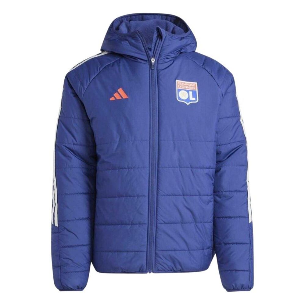 Adidas Mens Olympique Lyonnais Full Zip Snug Fit Jacket / Indigo